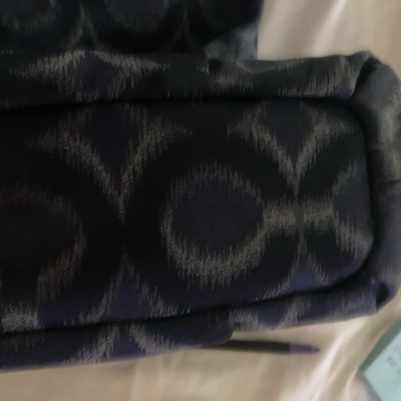 Coach Madison Box Op Art Large Shoulder Bag Navy scheme - Picture 6 of 7